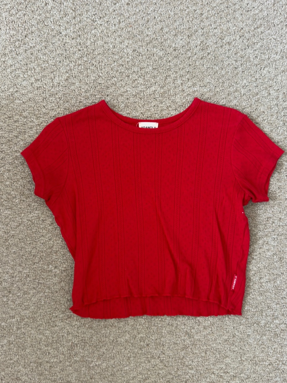 Adanola Red Pointelle T-Shirt